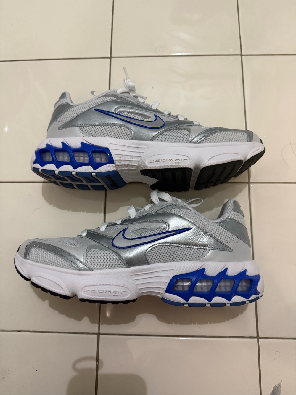Nike Zoom Air Silver and Royal Blue Womens Running Sneakers